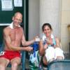 3rd male, Keith and overall women lone ranger winner, Jen, celebrate a post race relaxation